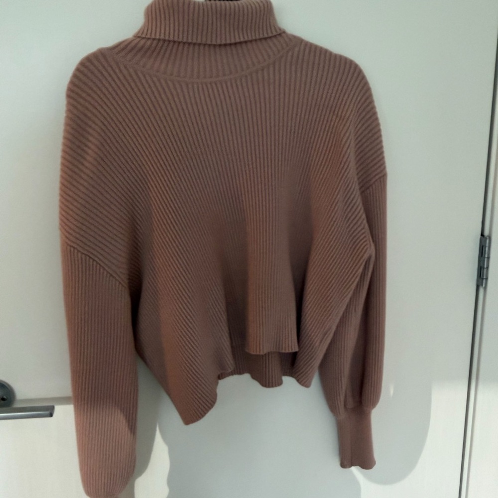 Express Ribbed Cowl Neck Sweater - Picture 2 of 3